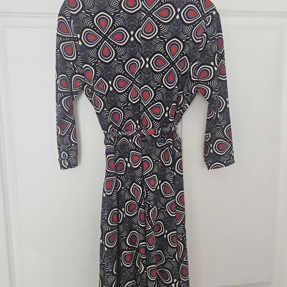 Taylor Faux Wrap Navy Mini Dress w/ Pockets - Size 10 - Picture 2 of 4